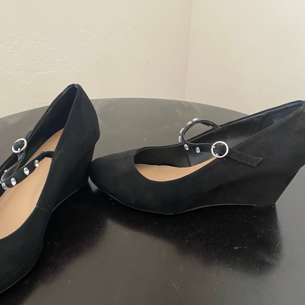 Torrid Mary Jane wedge with jeweled adjustable strap